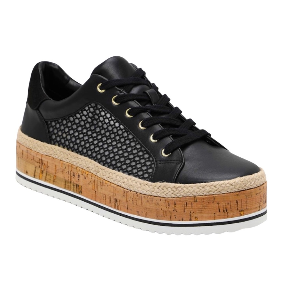 Sz 8M JLO LAURN BlACK PLATFORM SNEAKER
